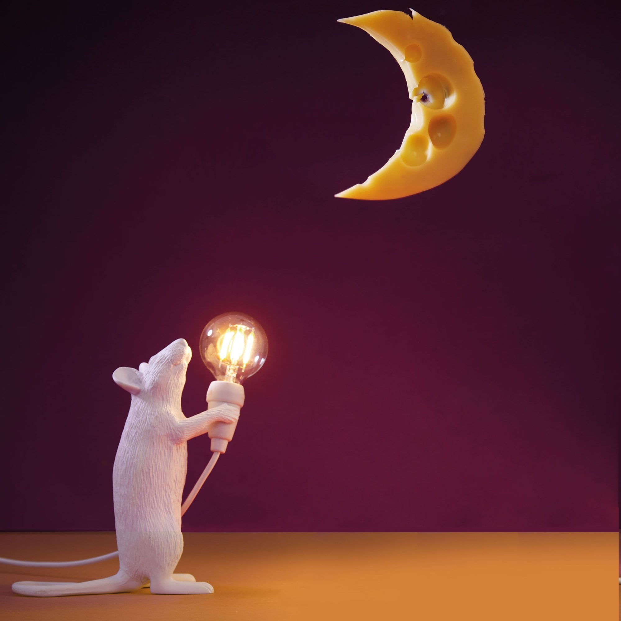 Seletti Mouse Lamp Standing Edition in White | Dusk Lights – Dusk