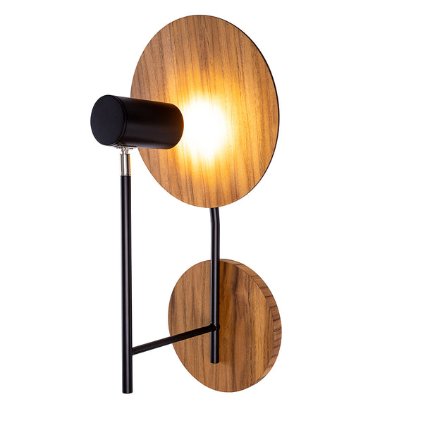 Dot Natural Teak Wood Veneer Wall Light