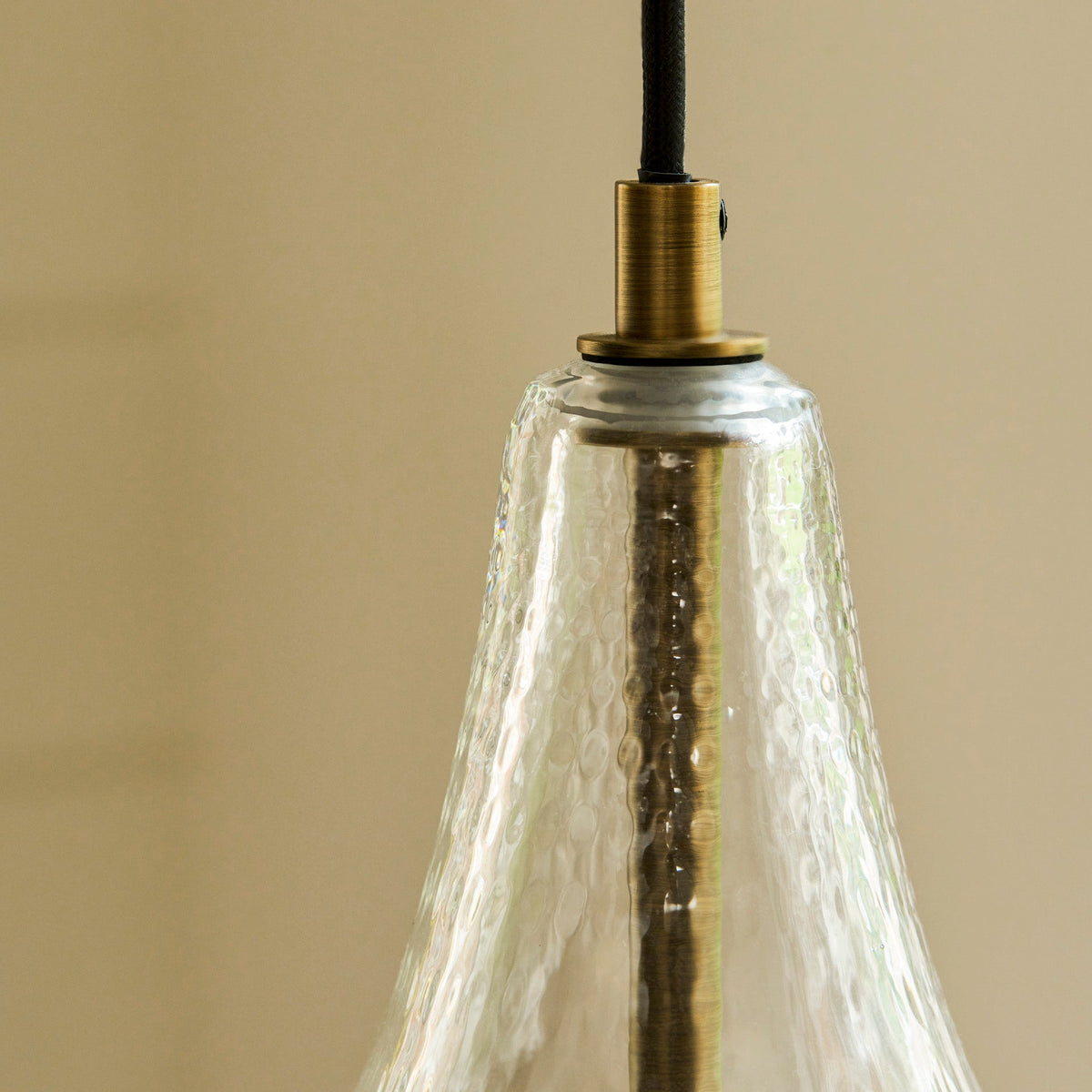 Dovecote Dimple Glass Pendant Light in Antique Bronze