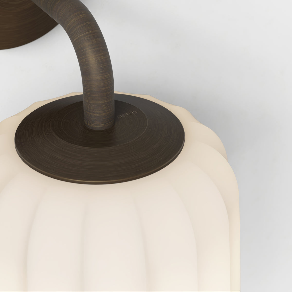 Veo Lantern Wall Light in Bronze with Fluted Glass Shade