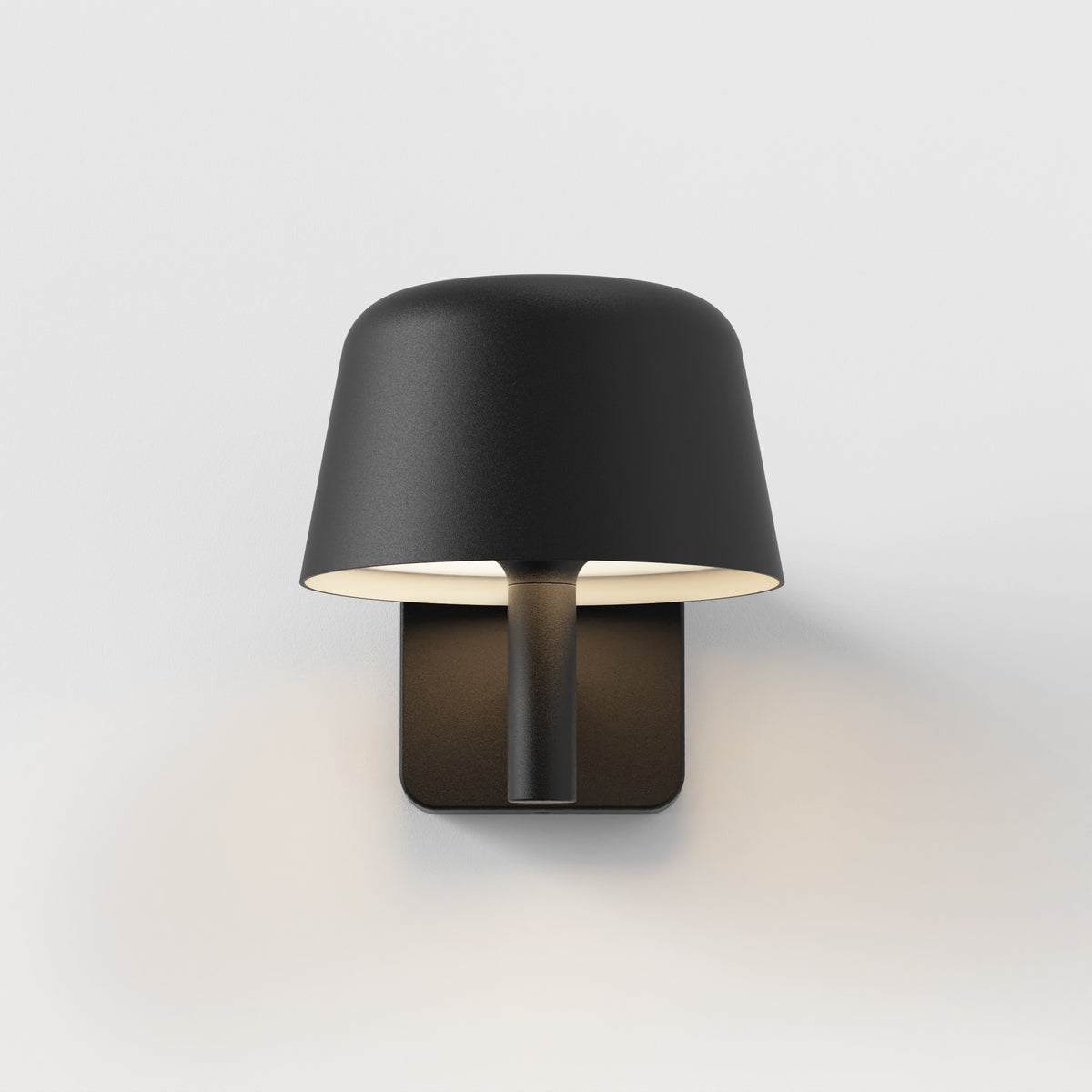 Nomad Lantern Exterior LED Wall Light in Textured Black