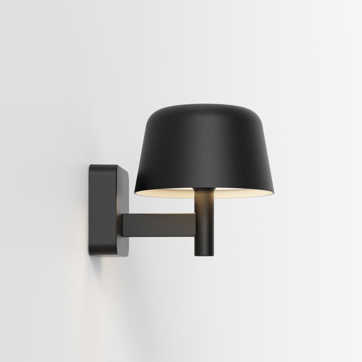 Nomad Lantern Exterior LED Wall Light in Textured Black