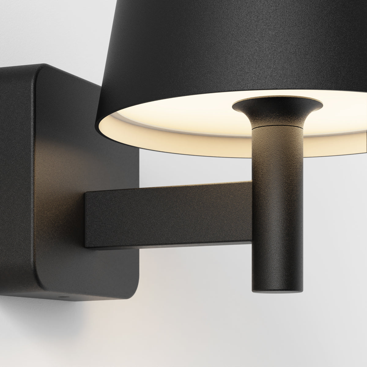 Nomad Lantern Exterior LED Wall Light in Textured Black