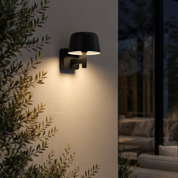Nomad Lantern Exterior LED Wall Light in Textured Black