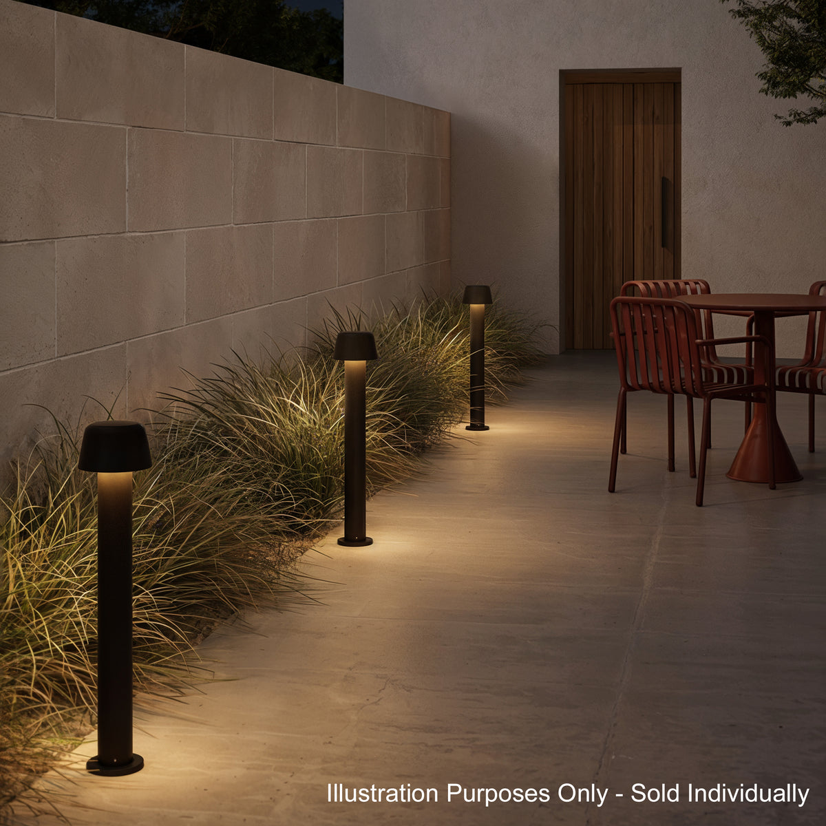Nomad 700 Exterior LED Bollard in Textured Black