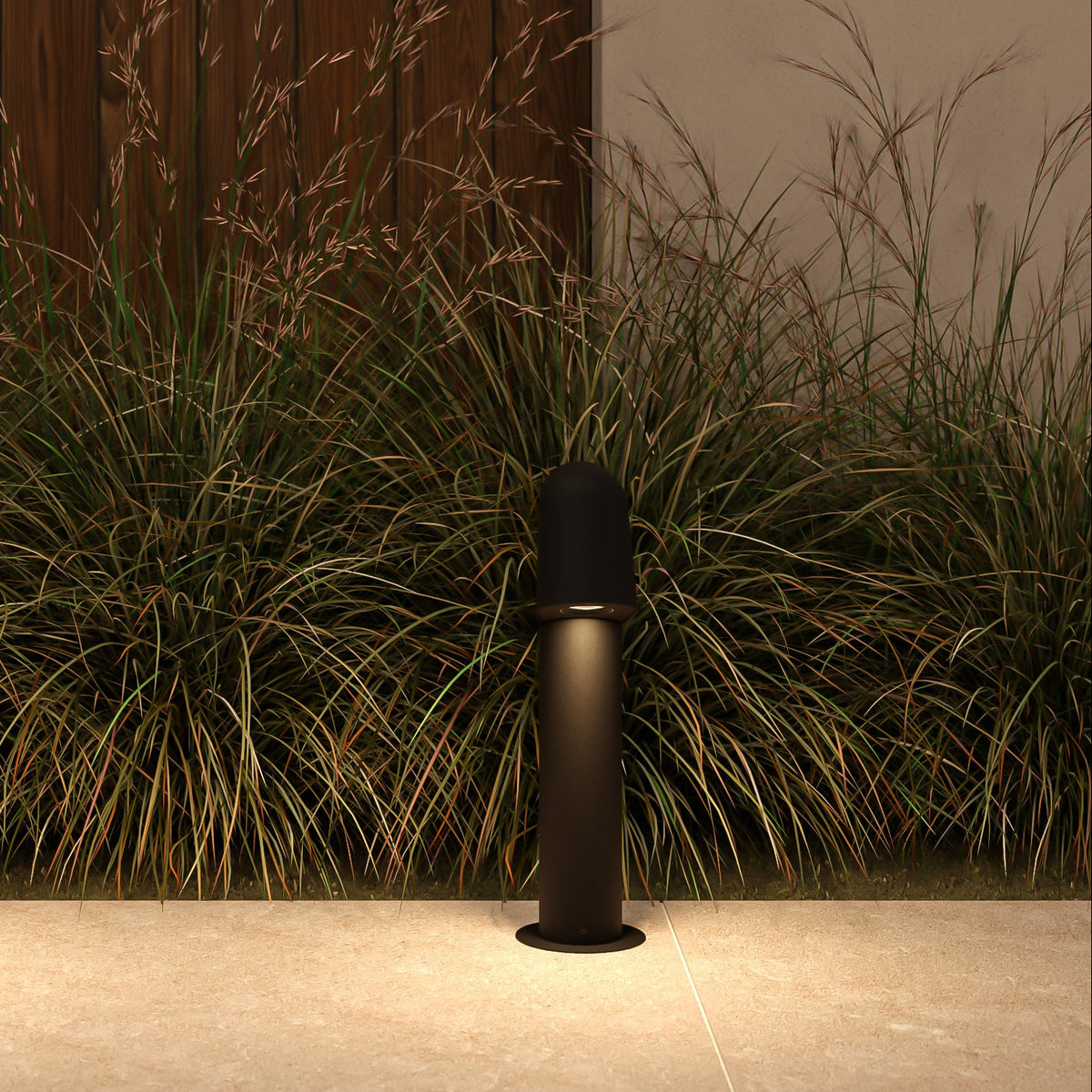 Mast 400 Exterior Bollard in Textured Black
