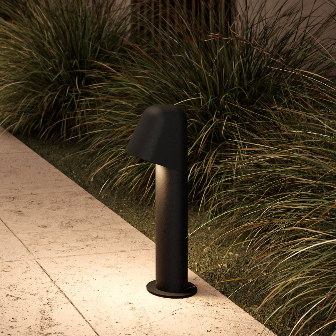 Mast 400 Exterior Bollard in Textured Black