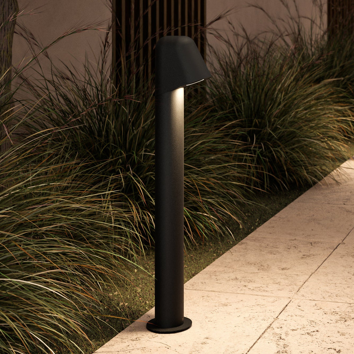 Mast 700 Exterior Bollard in Textured Black