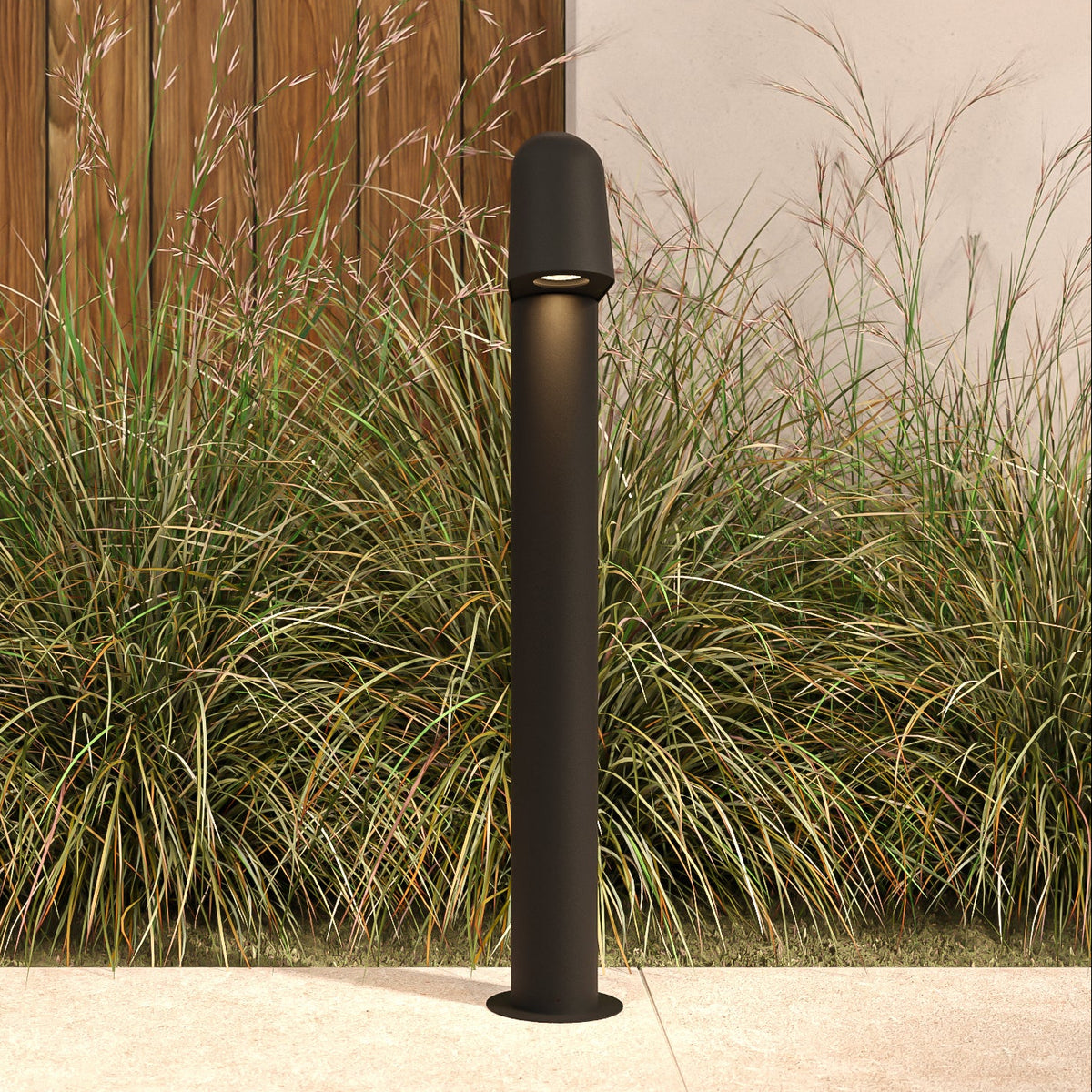 Mast 700 Exterior Bollard in Textured Black