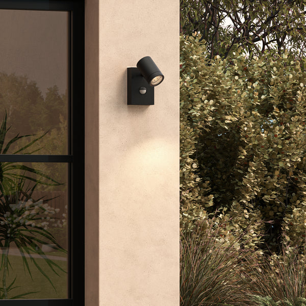 Bayville IP65 LED Spotlight in Textured Black with PIR Sensor