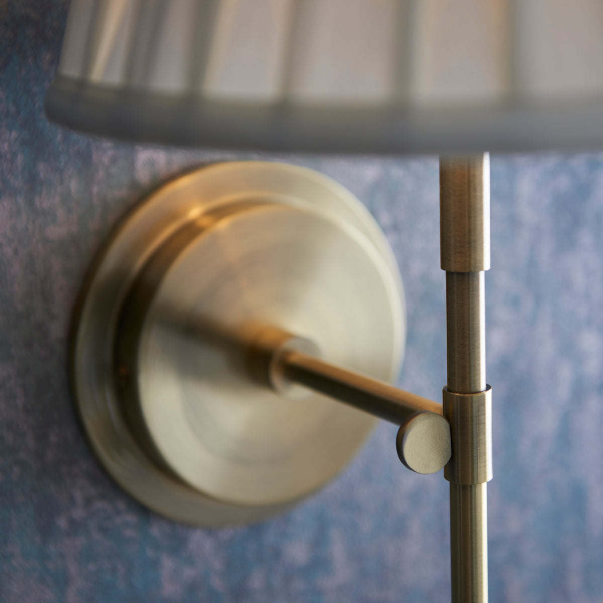 Rennes Single Wall Light in Antique Brass with Pleated Cream 26cm Carla Shade