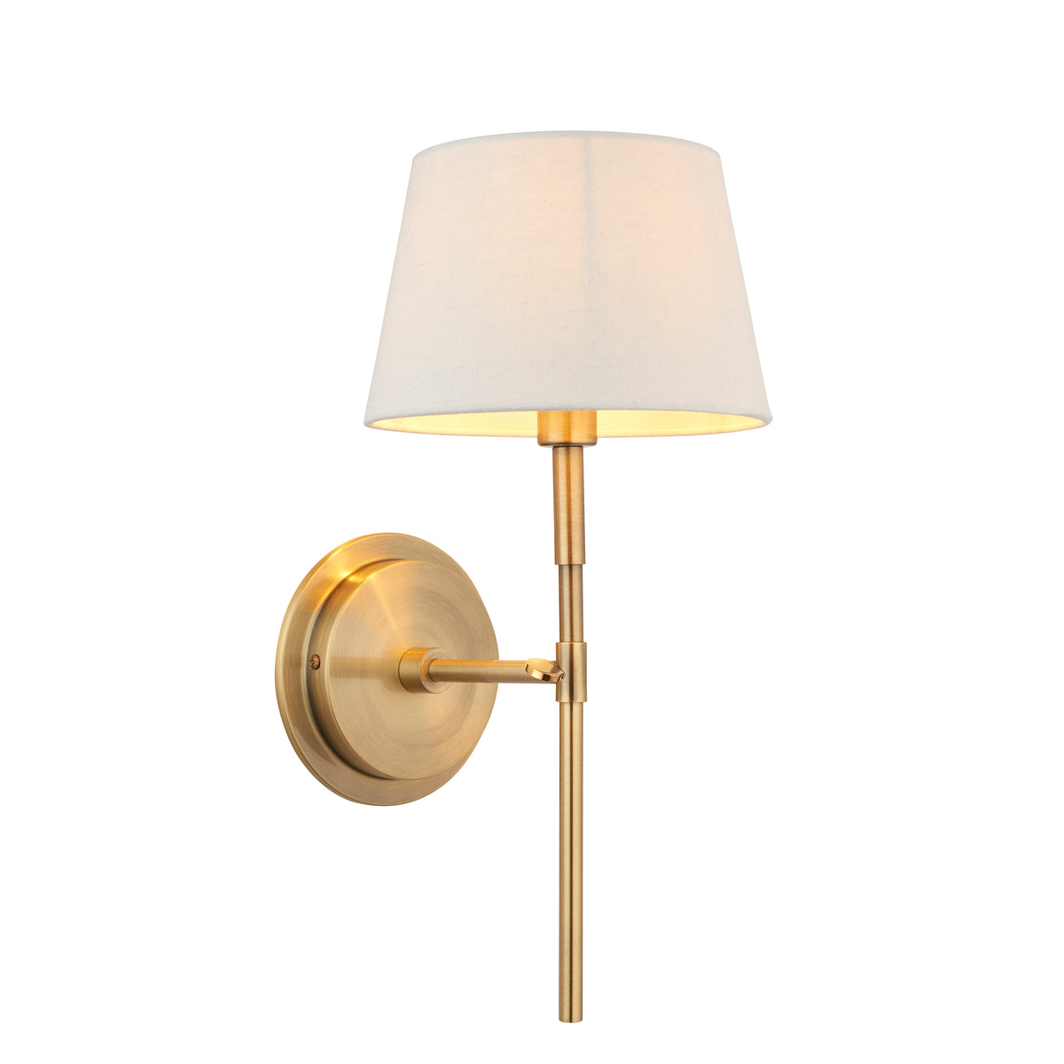 Rennes Single Wall Light in Antique Brass with Ivory 20cm Cici Shade