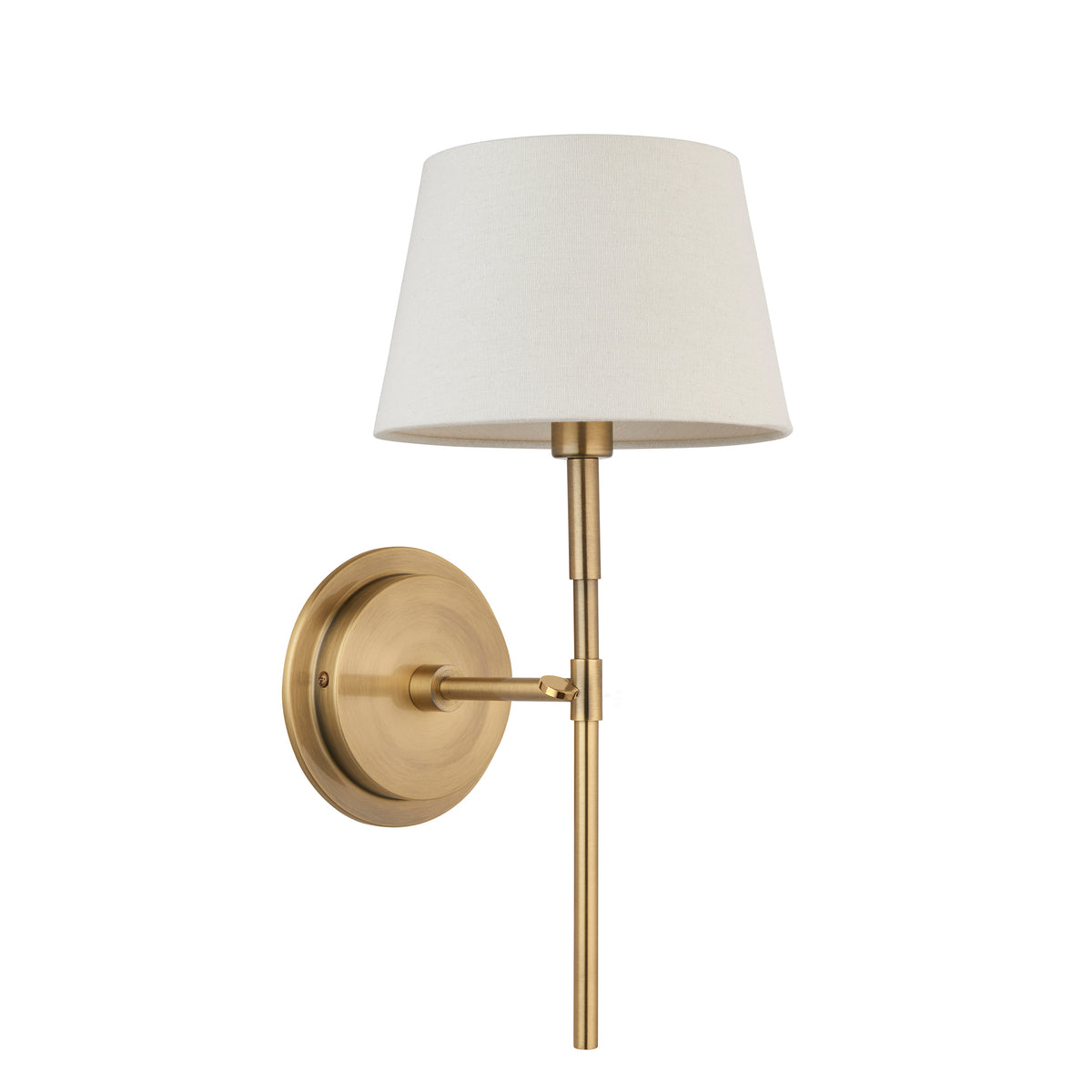 Rennes Single Wall Light in Antique Brass with Ivory 20cm Cici Shade