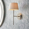 Rennes Single Wall Light in Bright Nickel with Ivory 20cm Cici Shade