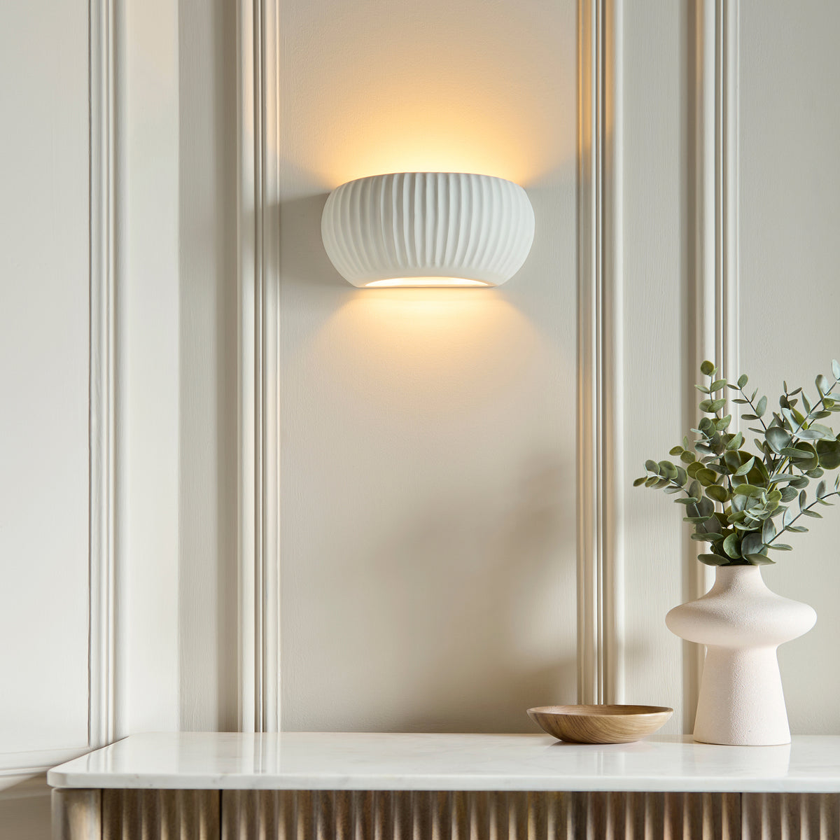 Witham Wall Washer in Unglazed Ceramic
