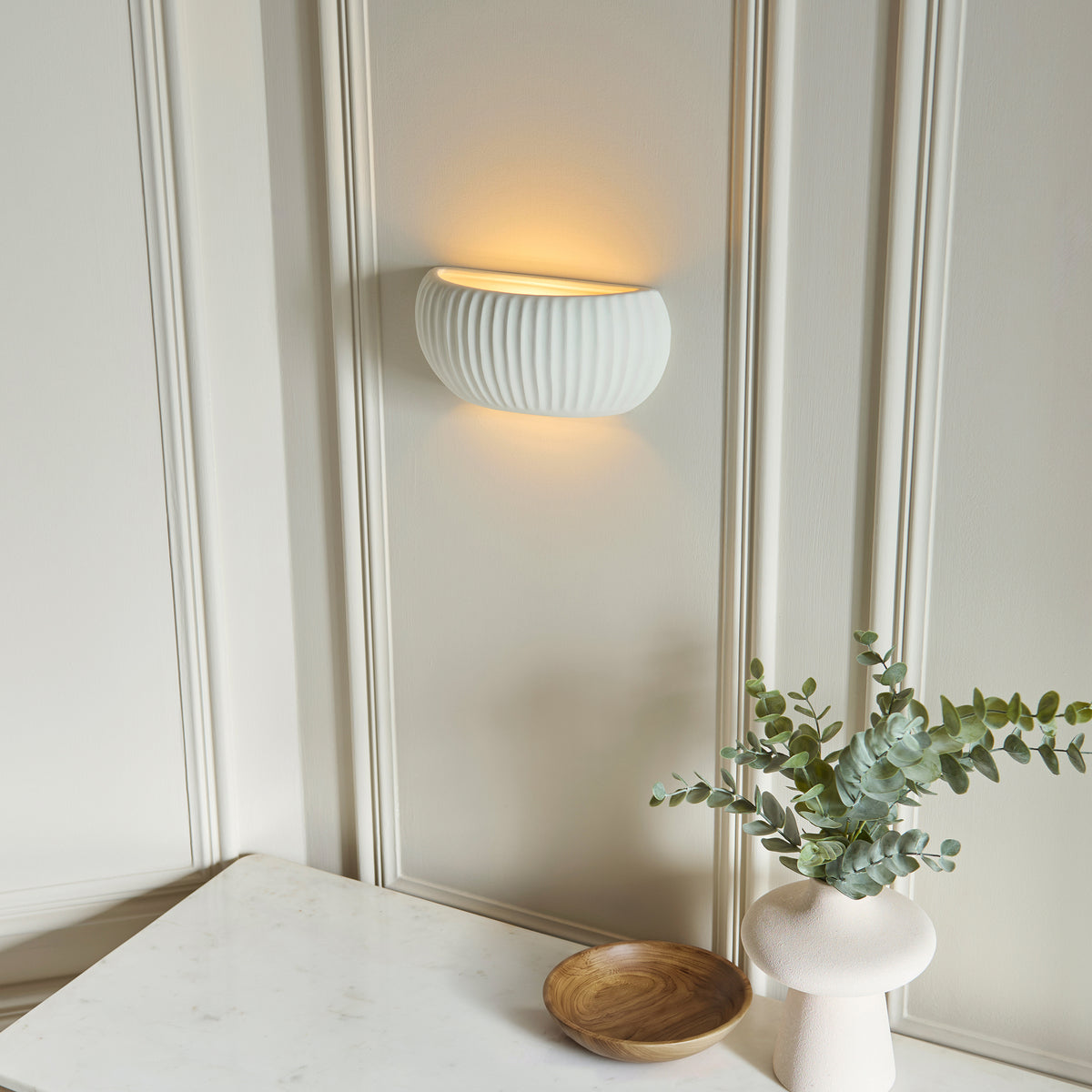 Witham Wall Washer in Unglazed Ceramic