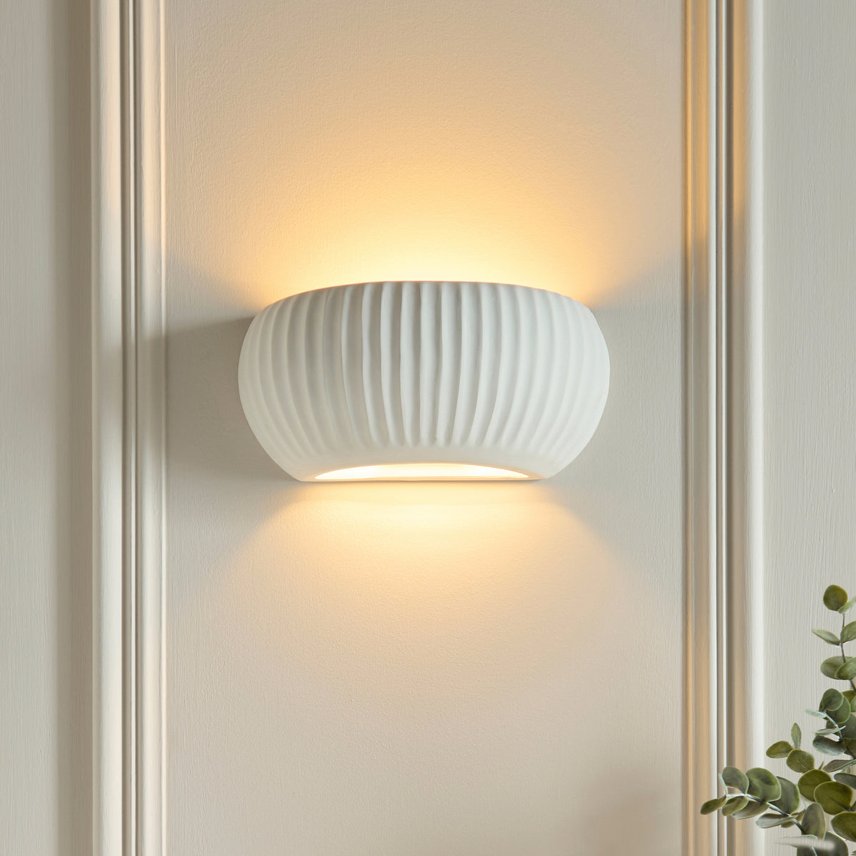 Witham Wall Washer in Unglazed Ceramic