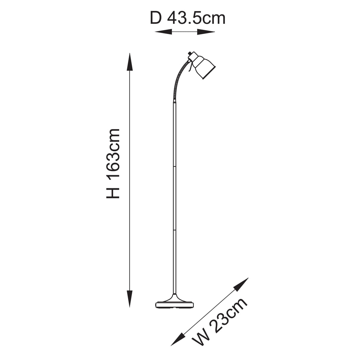 Classic Flexi Reader Floor Lamp in Brushed Aged Brass