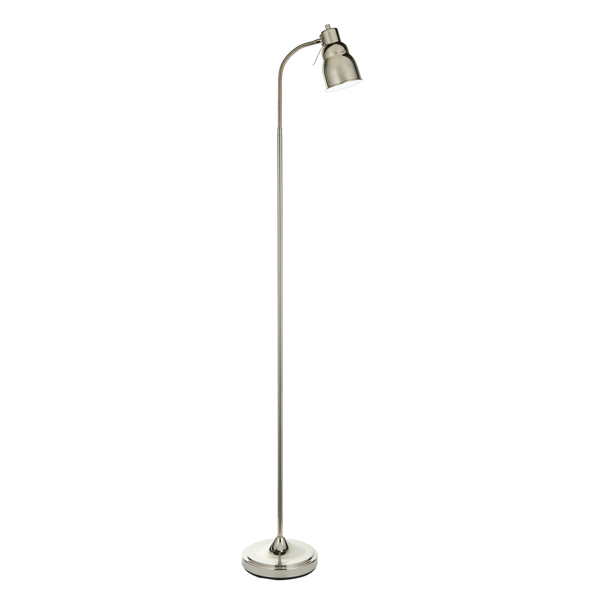 Classic Flexi Reader Floor Lamp in Bright Nickel