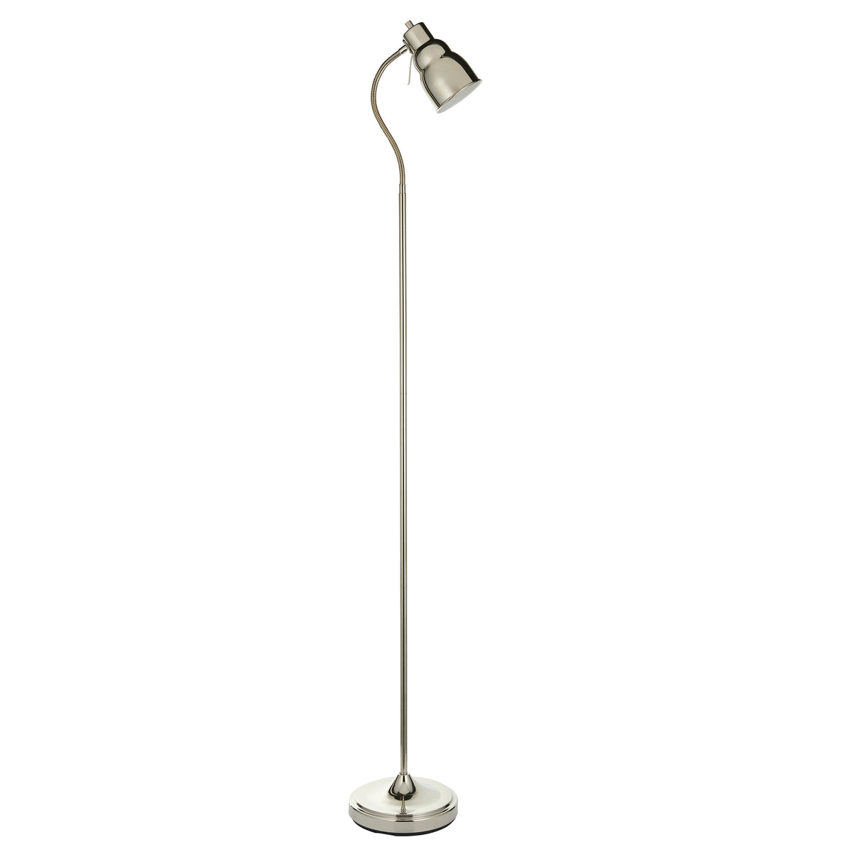 Classic Flexi Reader Floor Lamp in Bright Nickel