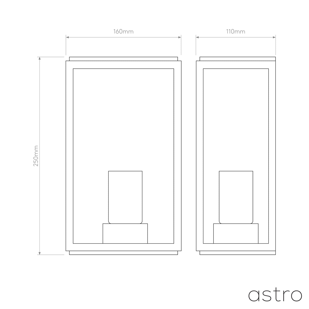 Homefield 160 Exterior IP44 Wall Light in Bronze