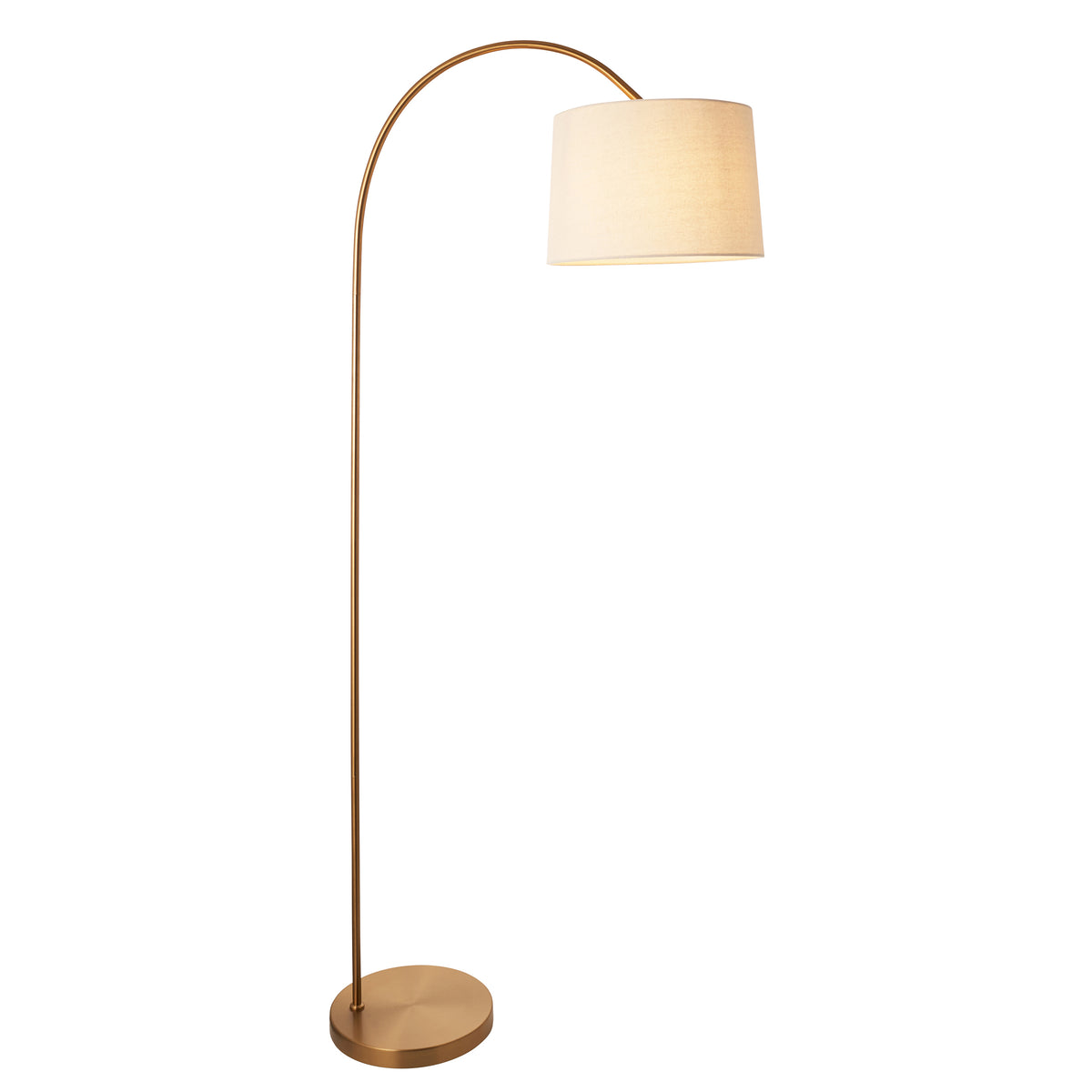 Carlson Floor Lamp in Warm Brass with Natural Fabric Shade