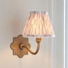 Anvil Curve Wall Light in Brass with Neutral 16cm Ikat Shade