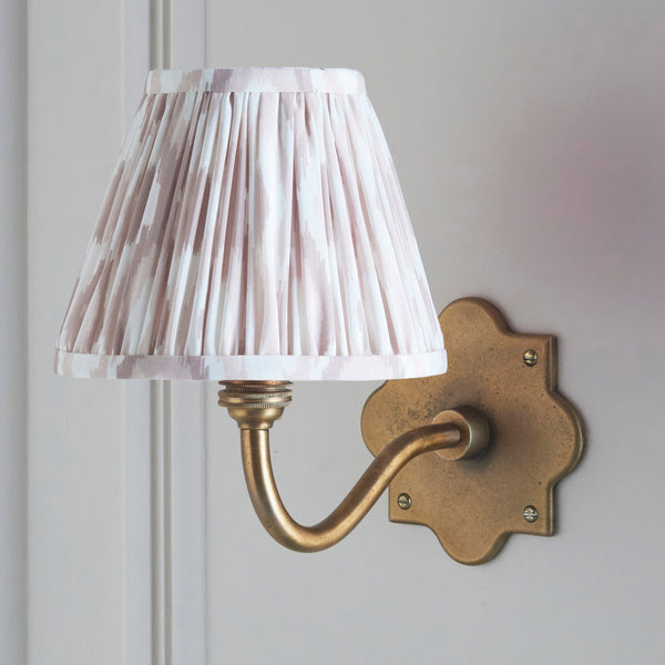 Anvil Curve Wall Light in Brass with Neutral 16cm Ikat Shade