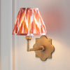 Anvil Angle Wall Light in Brass with Apricot Orange 16cm Zigzag Shade