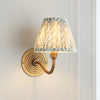 Ripple Curve Wall Light in Brass with Herb Garden Green 16cm Leaf Shade