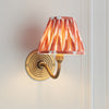 Ripple Curve Wall Light in Brass with Apricot Orange 16cm Zigzag Shade