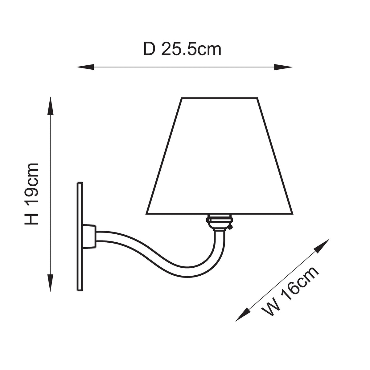 Ripple Curve Wall Light in Brass with Apricot Orange 16cm Zigzag Shade