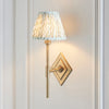 Diamond Tall Wall Light in Brass with Herb Garden Green 16cm Leaf Shade