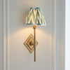 Diamond Tall Wall Light in Brass with Cotswold Green 16cm Zigzag Shade