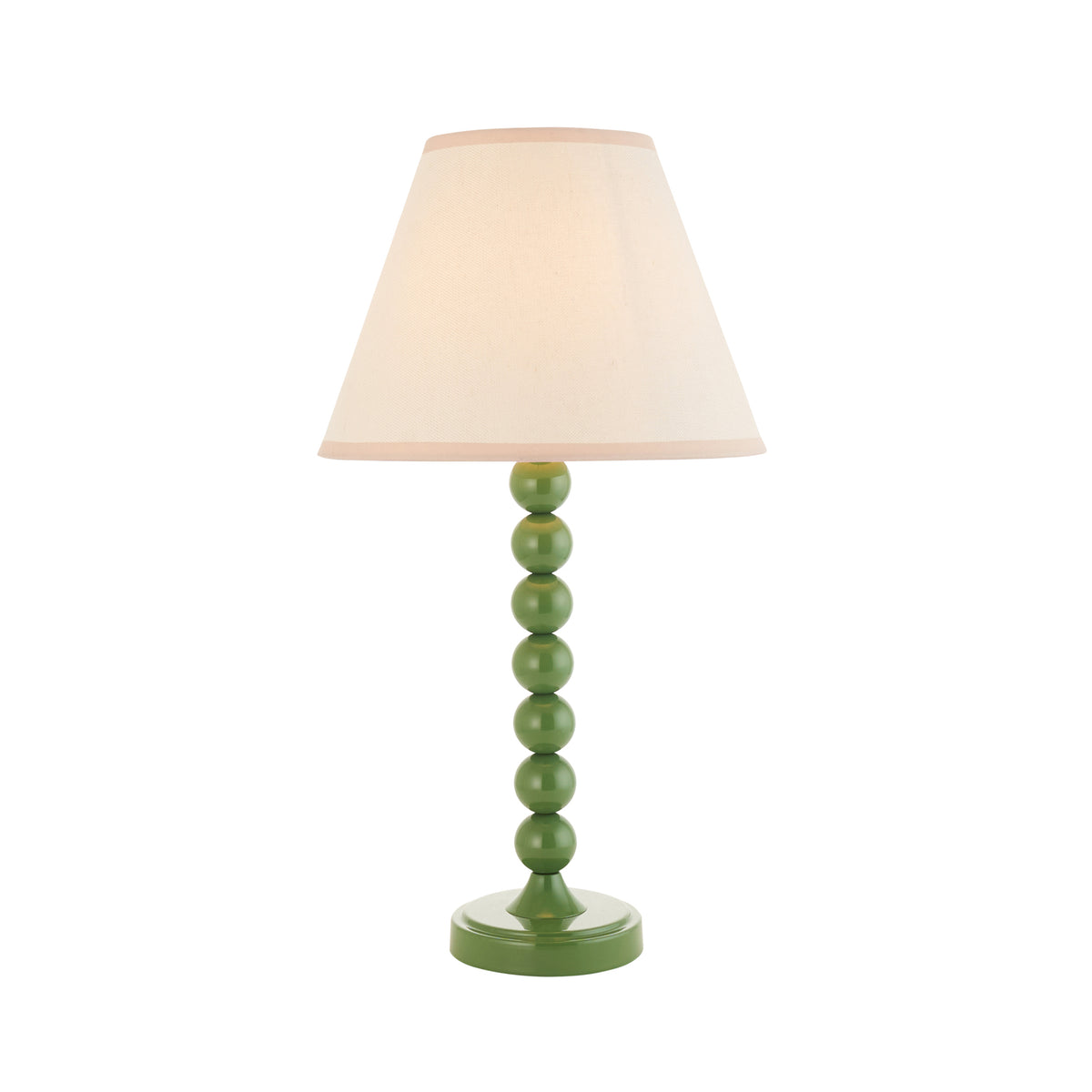 Higgledy Table Lamp in Cotswold Green with Vintage & Almond White 25cm Ivy Shade