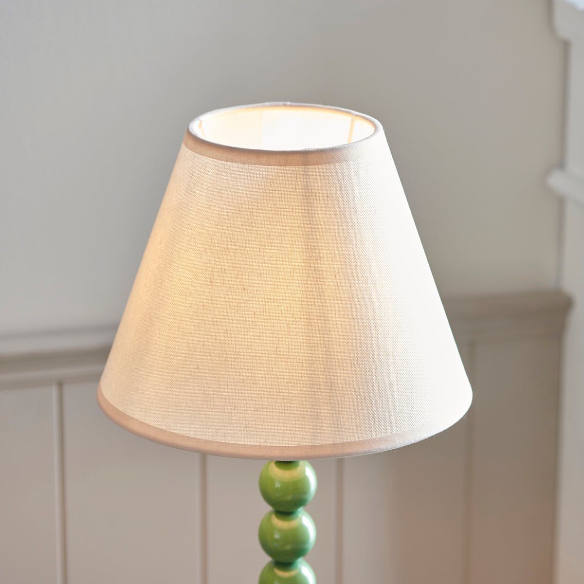 Higgledy Table Lamp in Cotswold Green with Vintage & Almond White 25cm Ivy Shade