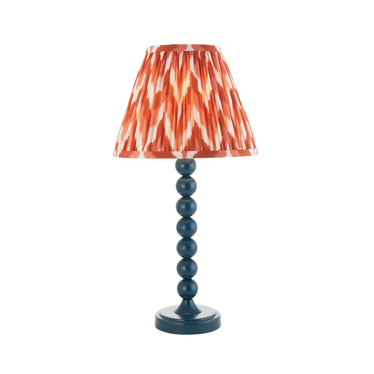 Higgledy Table Lamp in Marlin Blue with Apricot Orange 25cm Zigzag Shade