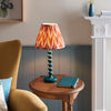 Higgledy Table Lamp in Marlin Blue with Apricot Orange 25cm Zigzag Shade