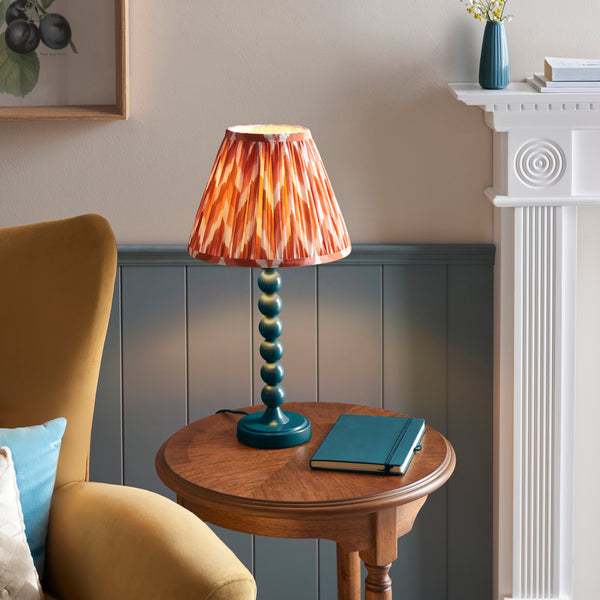 Higgledy Table Lamp in Marlin Blue with Apricot Orange 25cm Zigzag Shade