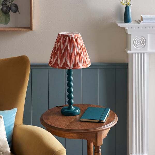 Higgledy Table Lamp in Marlin Blue with Apricot Orange 25cm Zigzag Shade