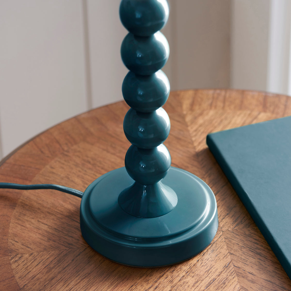 Higgledy Table Lamp in Marlin Blue with Apricot Orange 25cm Zigzag Shade