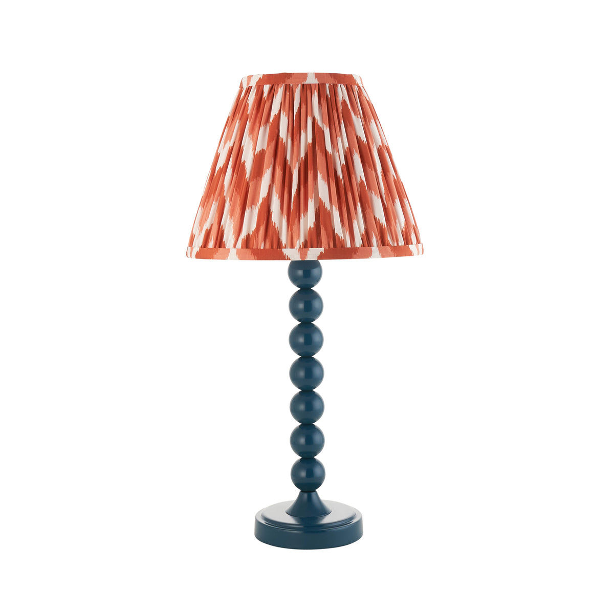 Higgledy Table Lamp in Marlin Blue with Apricot Orange 25cm Zigzag Shade