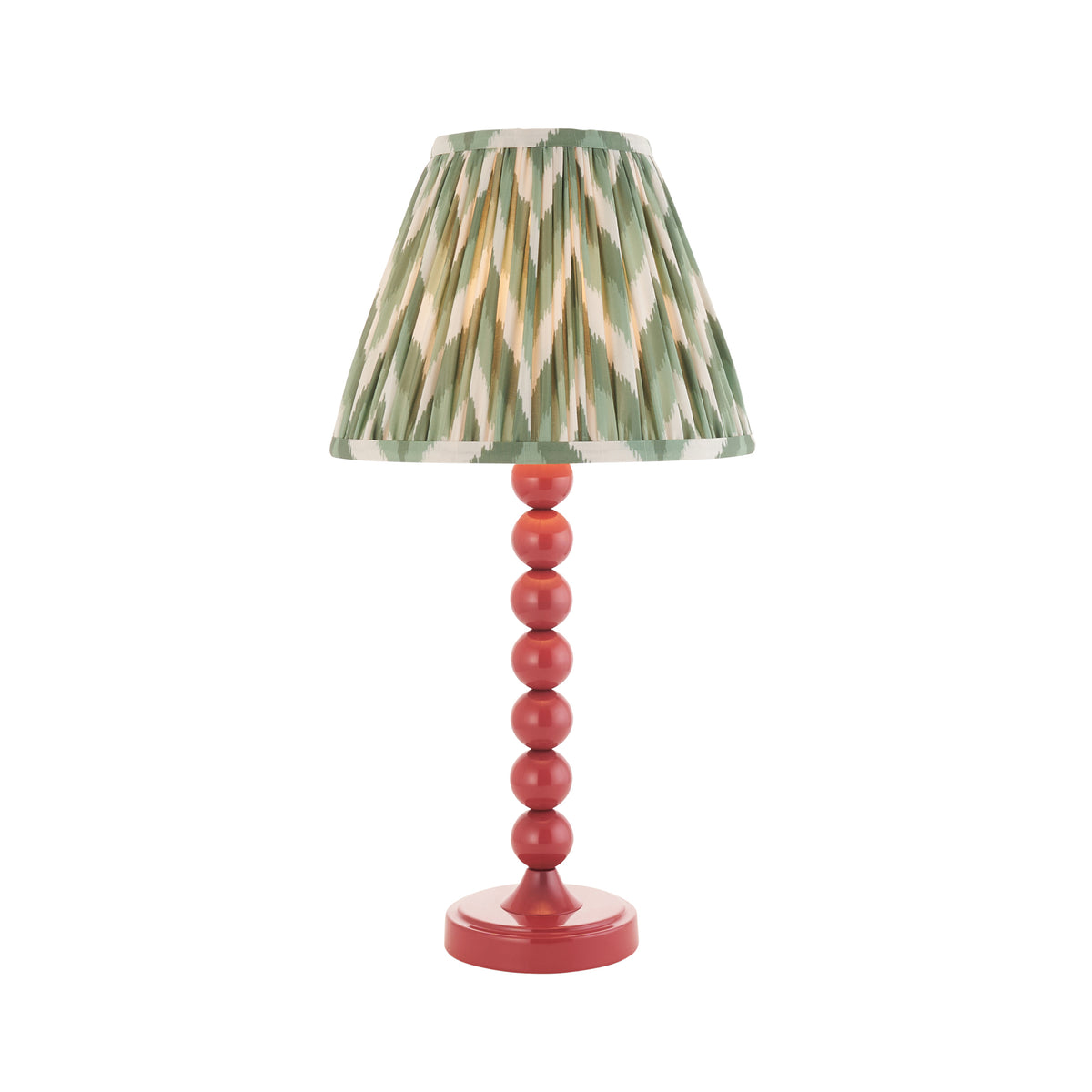 Higgledy Table Lamp in Pink Clay with Cotswold Green 25cm Zigzag Shade