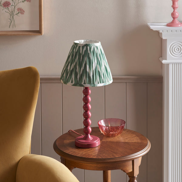 Higgledy Table Lamp in Pink Clay with Cotswold Green 25cm Zigzag Shade
