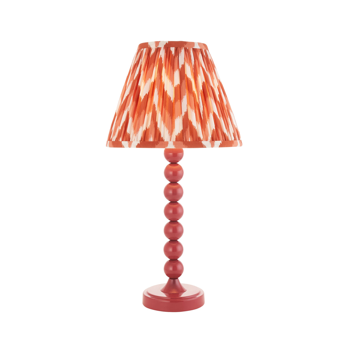 Higgledy Table Lamp in Pink Clay with Apricot Orange 25cm Zigzag Shade