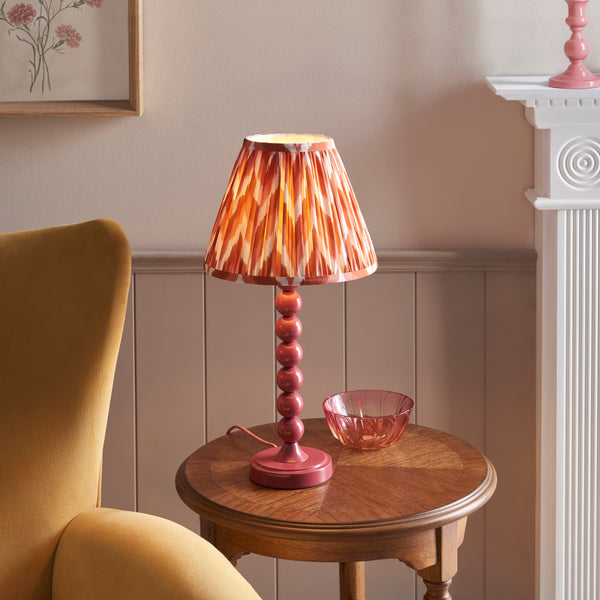 Higgledy Table Lamp in Pink Clay with Apricot Orange 25cm Zigzag Shade