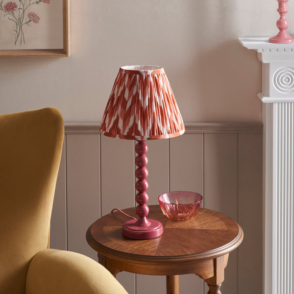 Higgledy Table Lamp in Pink Clay with Apricot Orange 25cm Zigzag Shade