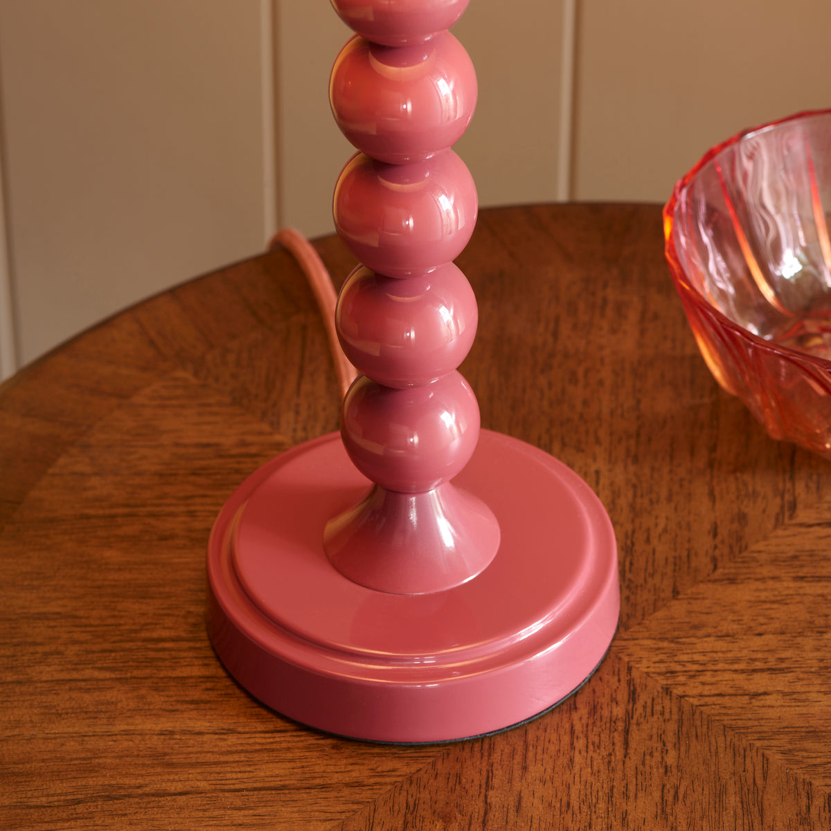 Higgledy Table Lamp in Pink Clay with Apricot Orange 25cm Zigzag Shade