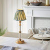 Morton Rechargeable Table Lamp in Brass with 16cm Cotswold Green Zigzag Shade