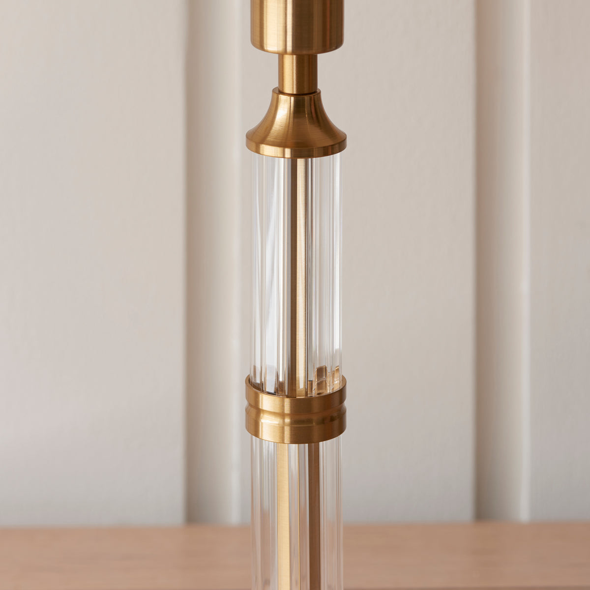 Morton Rechargeable Table Lamp in Brass with 16cm Cotswold Green Zigzag Shade